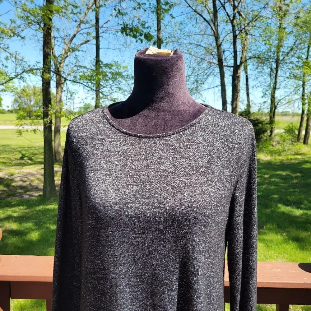 Old Navy Marled Gray Long Sleeve Rolled Round Neck Sweater Dress Size L